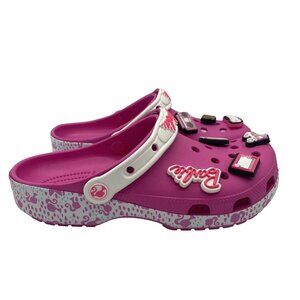 Crocs Barbie Classic Clog Shoes Womens Size 9 Mens 7 Pink Jibbitz Charms Limited